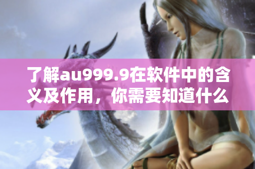 了解au999.9在軟件中的含義及作用，你需要知道什么？ - 一文詳解