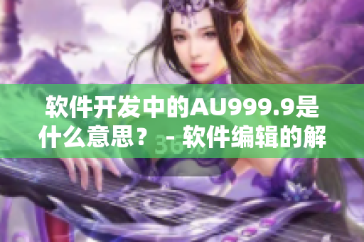 軟件開(kāi)發(fā)中的AU999.9是什么意思？ - 軟件編輯的解釋與解讀