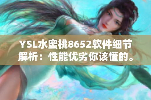 YSL水蜜桃8652軟件細(xì)節(jié)解析：性能優(yōu)劣你該懂的。